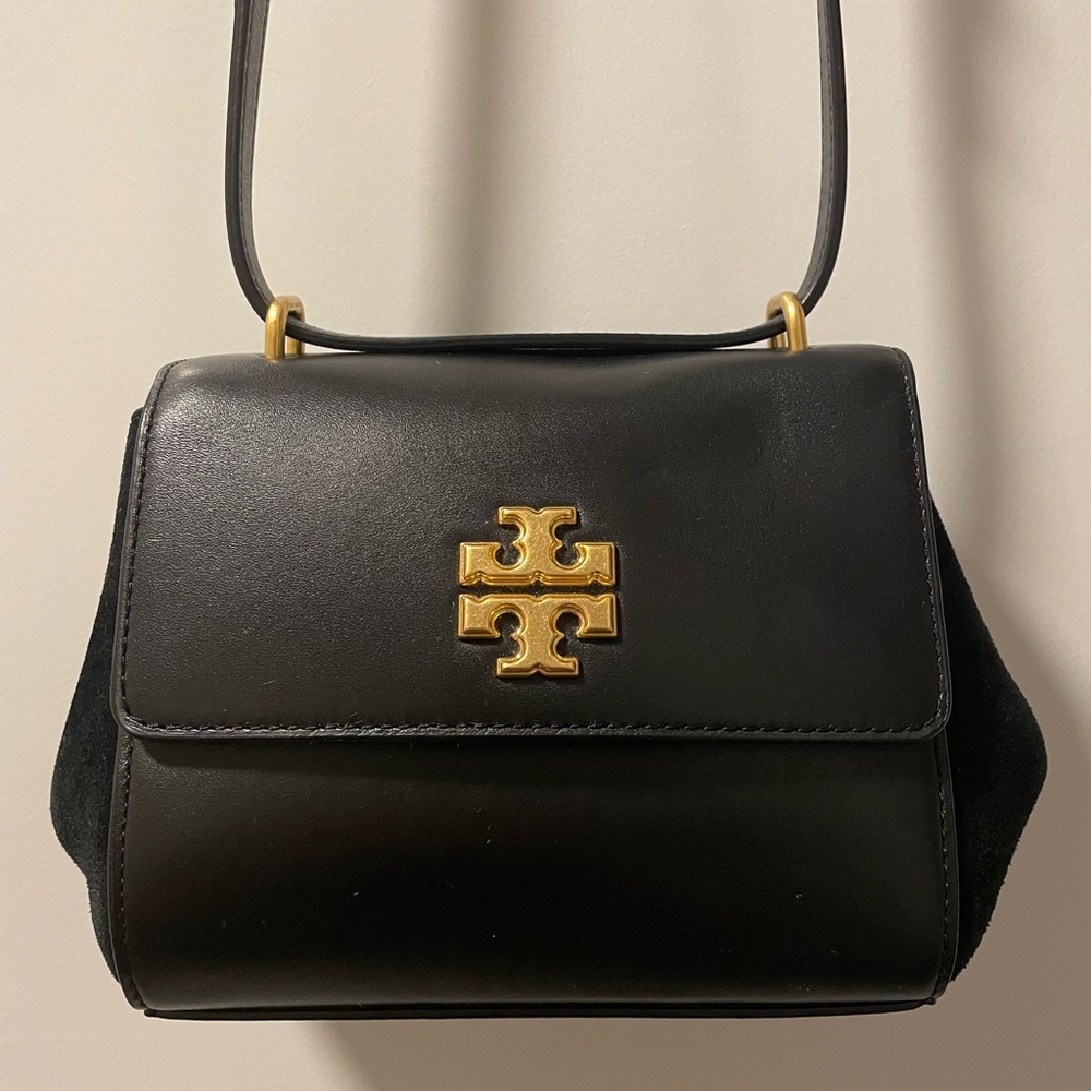 TORY BURCH JULIETTE Leather Suede Small Crossbody Black